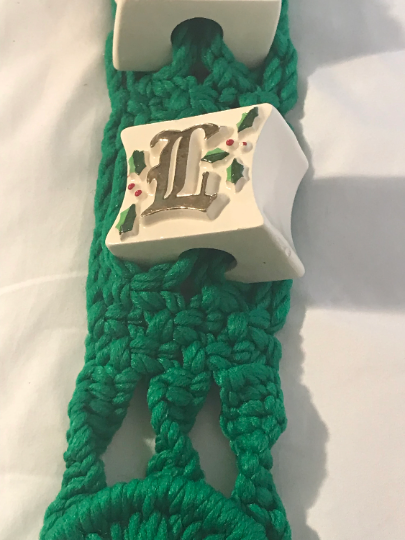 Vintage 1970's Christmas Macrame Noel Wall Hanging