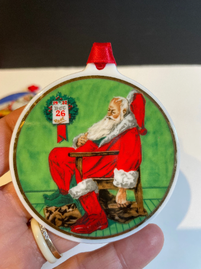 Vintage Porcelain Norman Rockwell Christmas Ornaments