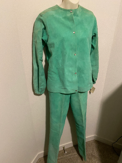 1960's Vintage Bonnie Cashin Sills Leather Suede Jacket and Pants - Green