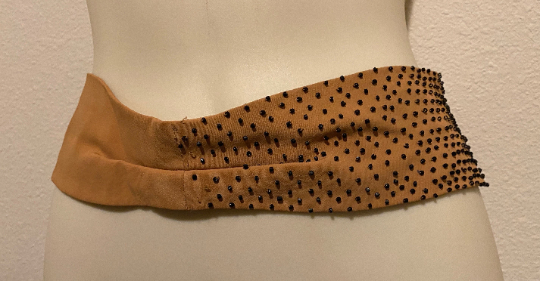 Vintage Tan Fashion Belt with Beads