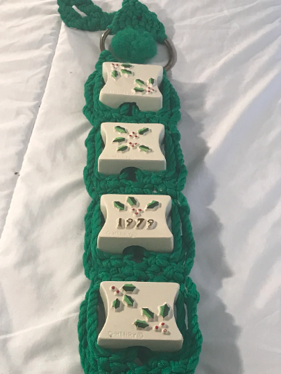 Vintage 1970's Christmas Macrame Noel Wall Hanging