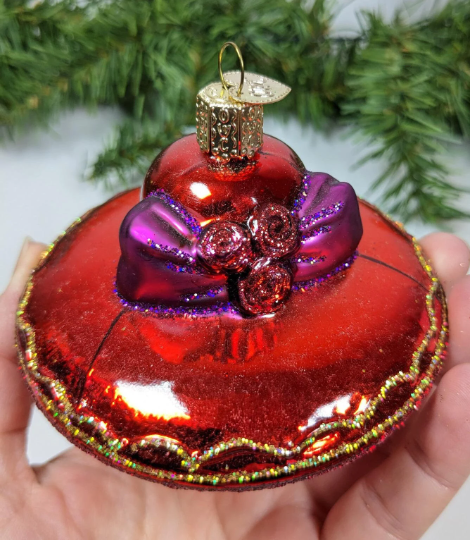 Fancy Red Hat Retired Old World Christmas Ornament
