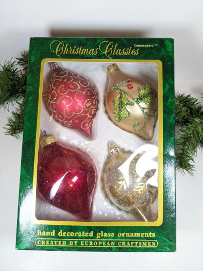 Vintage Teardrop Christmas Ornaments