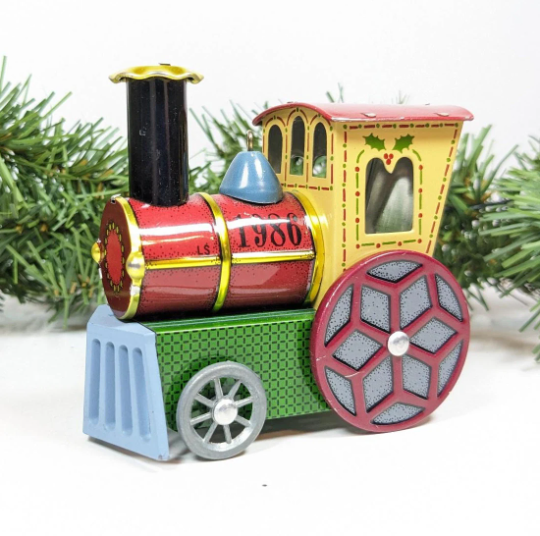 Vintage Tin Locomotive 1986 Christmas Ornament