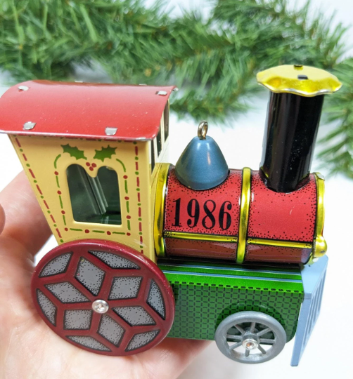 Vintage Tin Locomotive 1986 Christmas Ornament