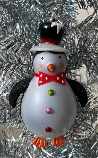 Top Hat Penguin Christmas Ornament