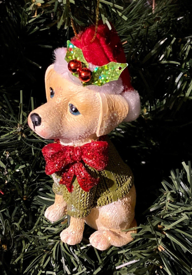 Yellow Lab Christmas Ornament