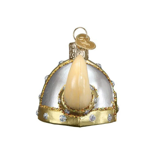 Viking Helmet Old World Christmas Glass Ornament