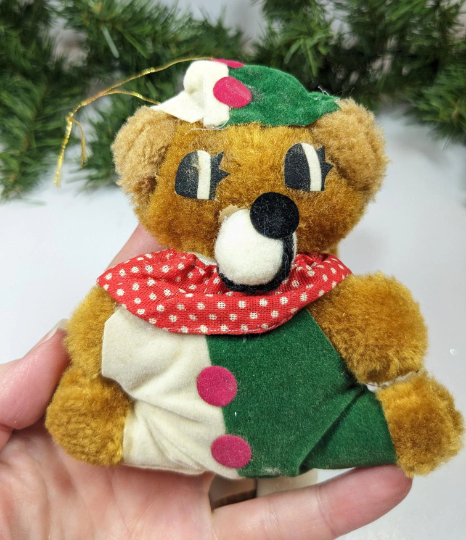 Vintage Teddy Bear Stuffed Animal Christmas Ornaments