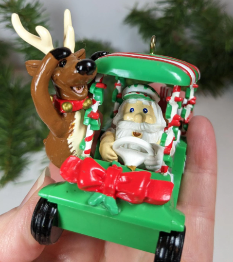 Vintage Rotating Noma 1989 Fore! Golfing Christmas Ornament