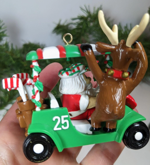 Vintage Rotating Noma 1989 Fore! Golfing Christmas Ornament