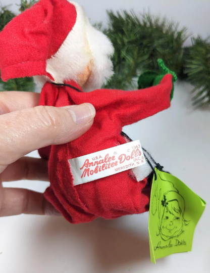 Vintage 1963 Annalee Santa Claus Hand-Made Fabric Christmas Doll