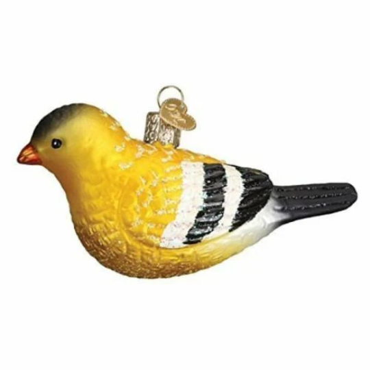 American Goldfinch Bird - Blown Glass Tree Ornament by Old World Christmas