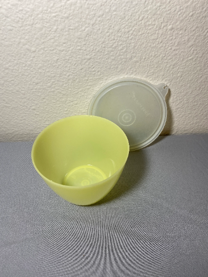 Vintage Tupperware Yellow Round Containers with Lids