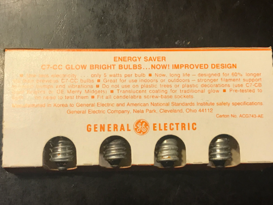 4 Pack Glow Bright Bulbs Christmas Tree Vintage Bulbs