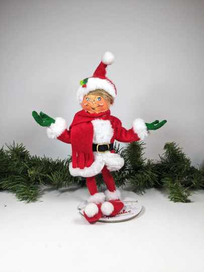 Very Merry Red Elf Hand Made Annalee Christmas Doll