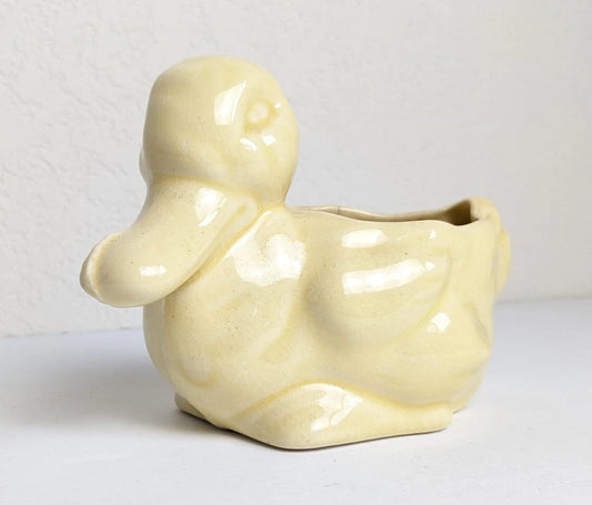 Vintage MCM Ceramic Duck Planter Vase