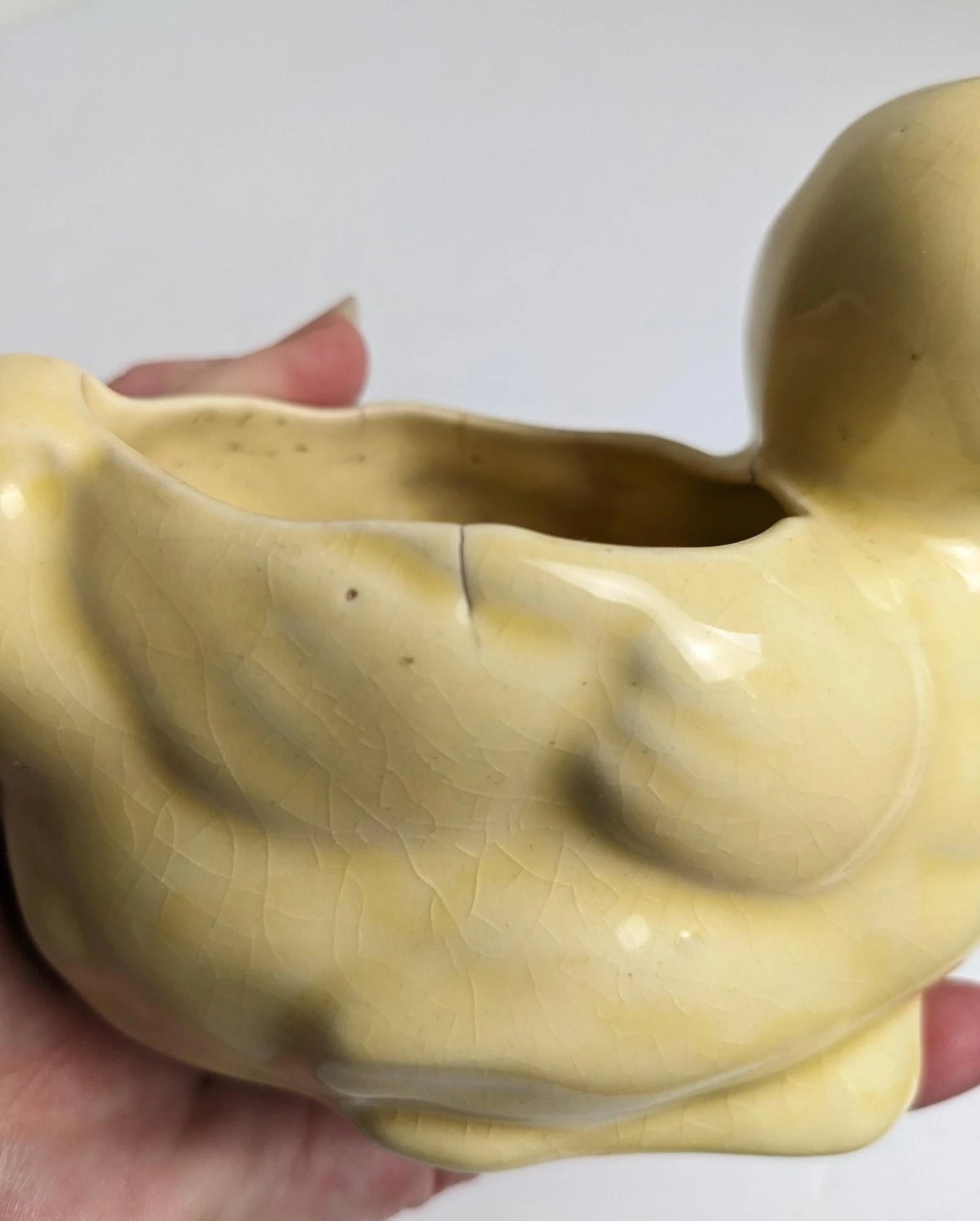 Vintage MCM Ceramic Duck Planter Vase
