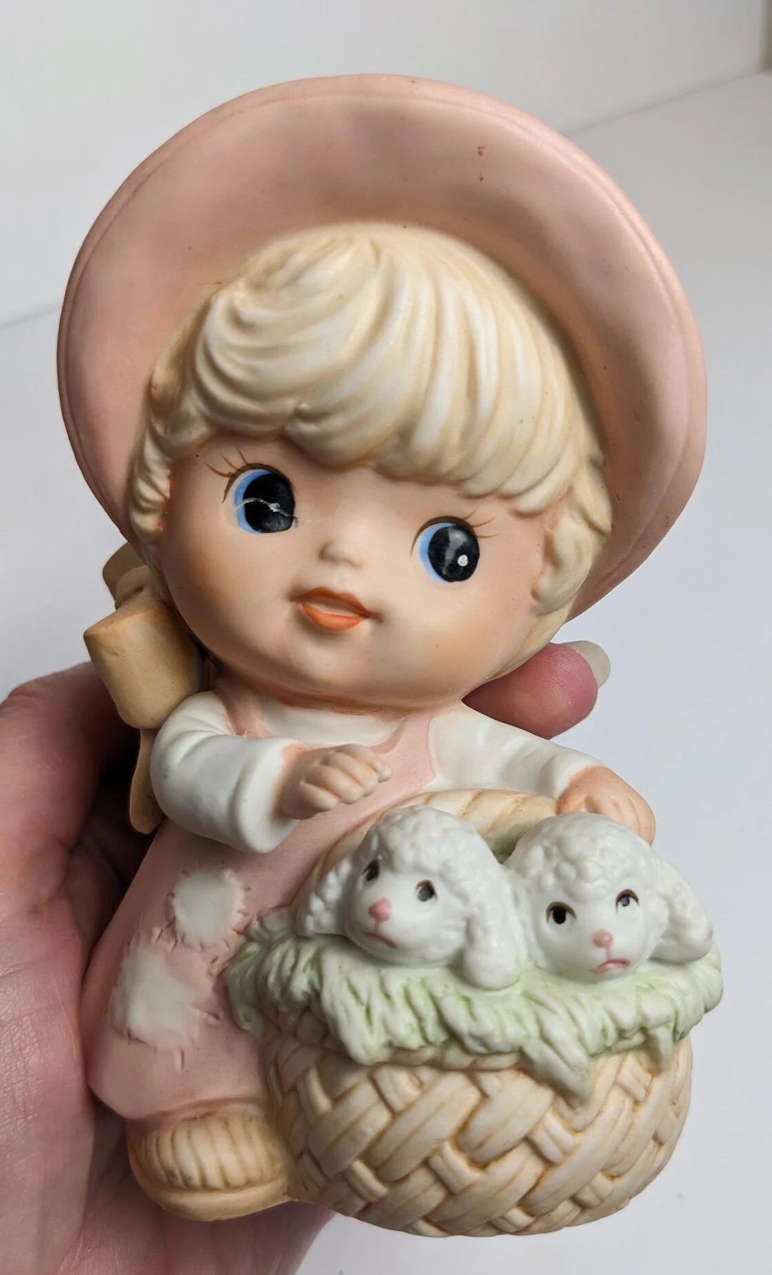 Girl with Lambs and Boy with Ducks Figurines