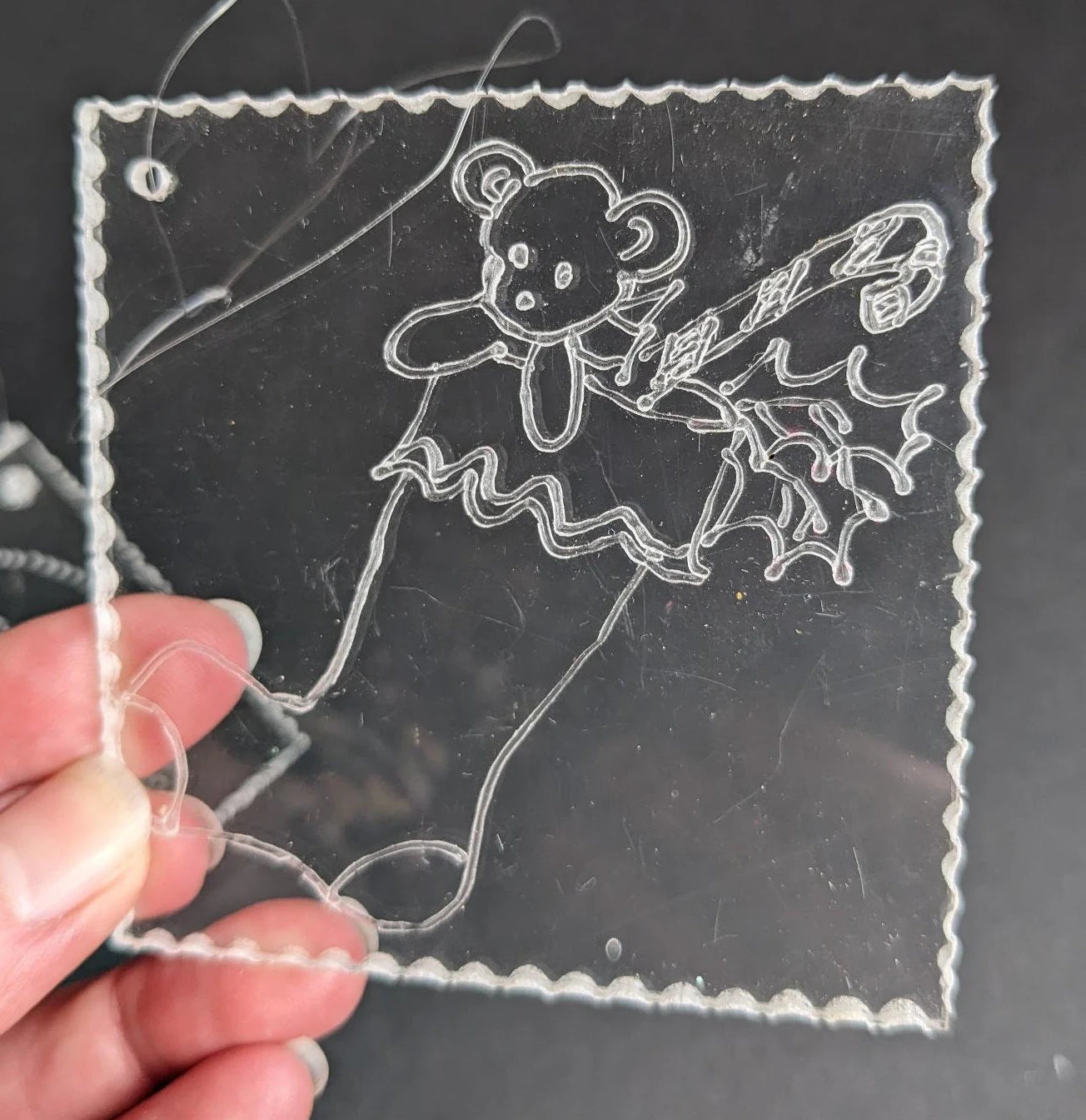 Vintage 1980's Handmade Lucite Ornaments