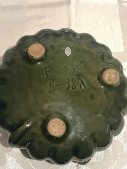 Majolica Mudman and Frog Bowl