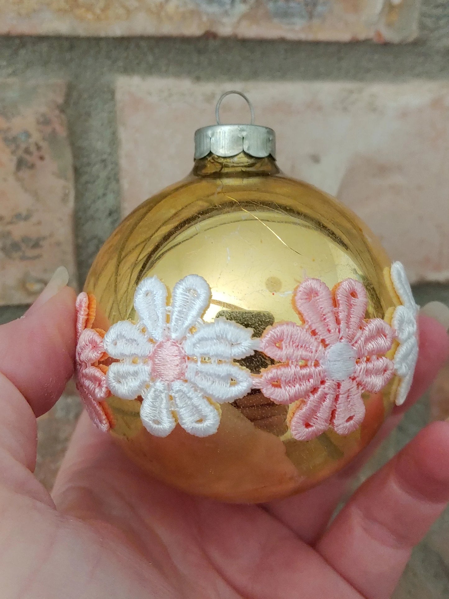 Vintage Shiny Gold Boho Christmas Ornaments