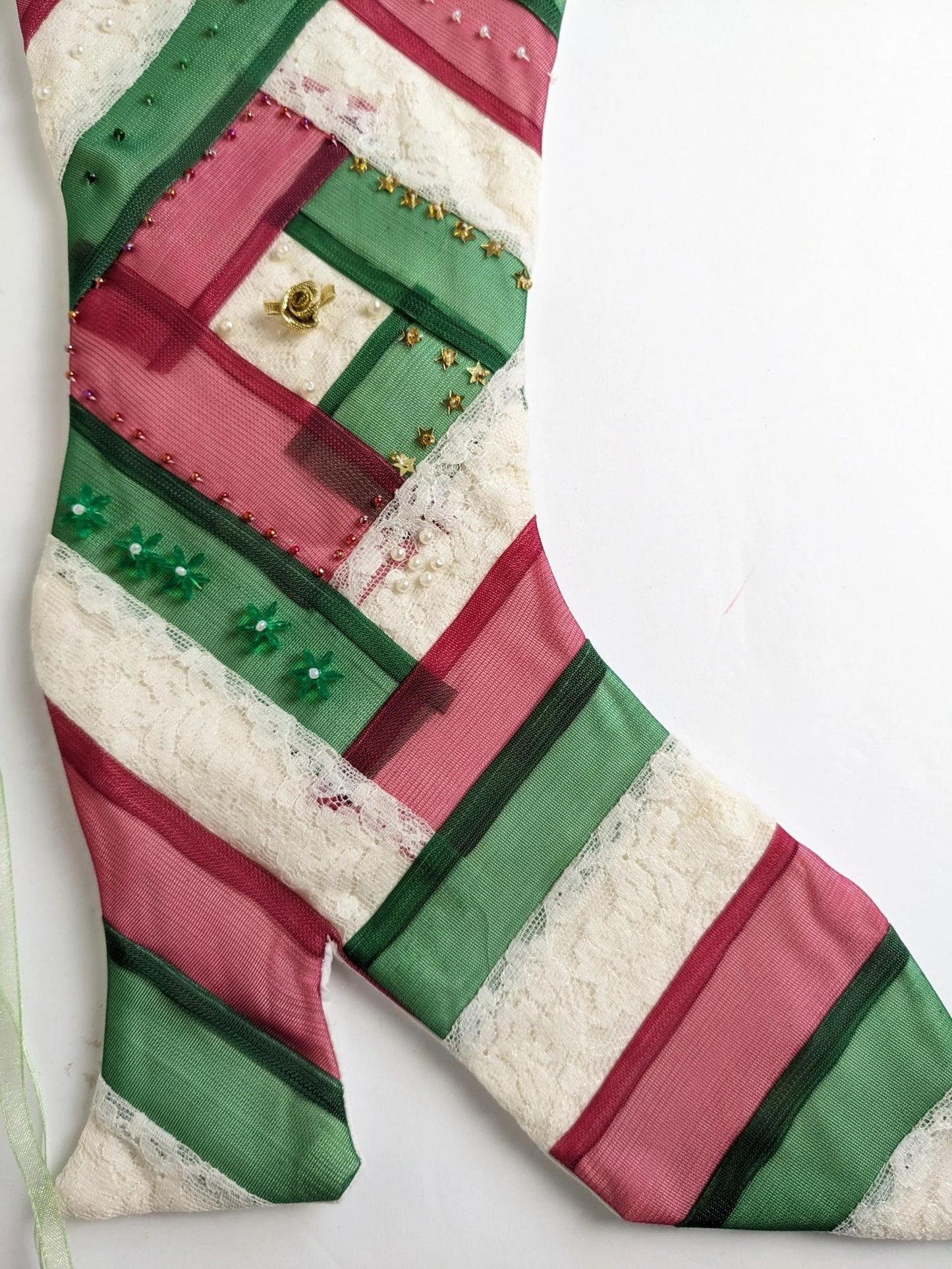 Quilted High Heel Christmas Stocking