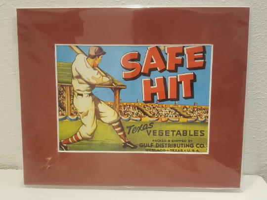 Vintage Produce Labels 'Safe Hit' Texas Vegetable Rustic Kitchen Decor