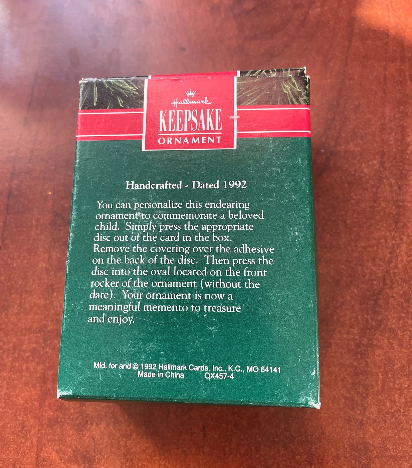 A Child's Christmas Ornament -Christmas Tree Hallmark Keepsake Ornament 1992-Personalizable