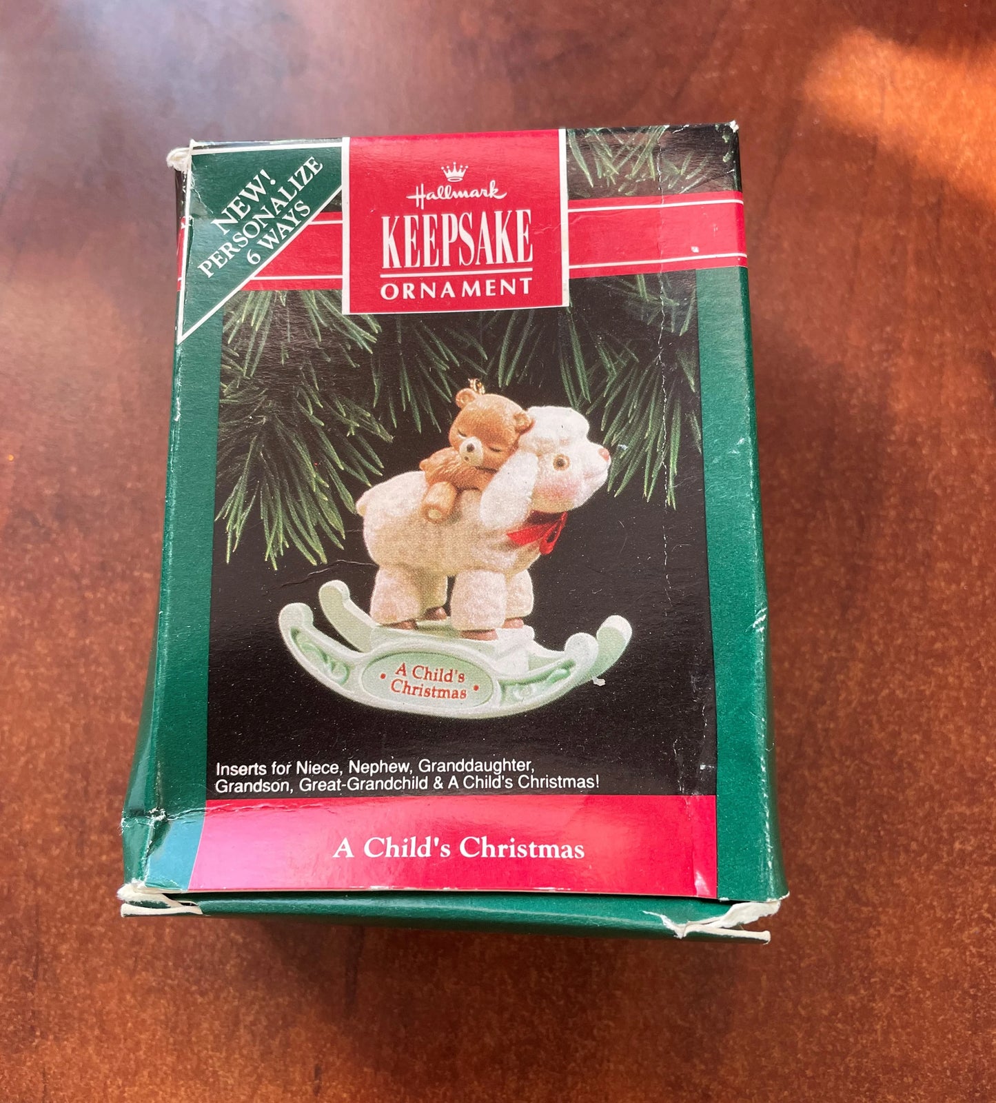 A Child's Christmas Ornament -Christmas Tree Hallmark Keepsake Ornament 1992-Personalizable