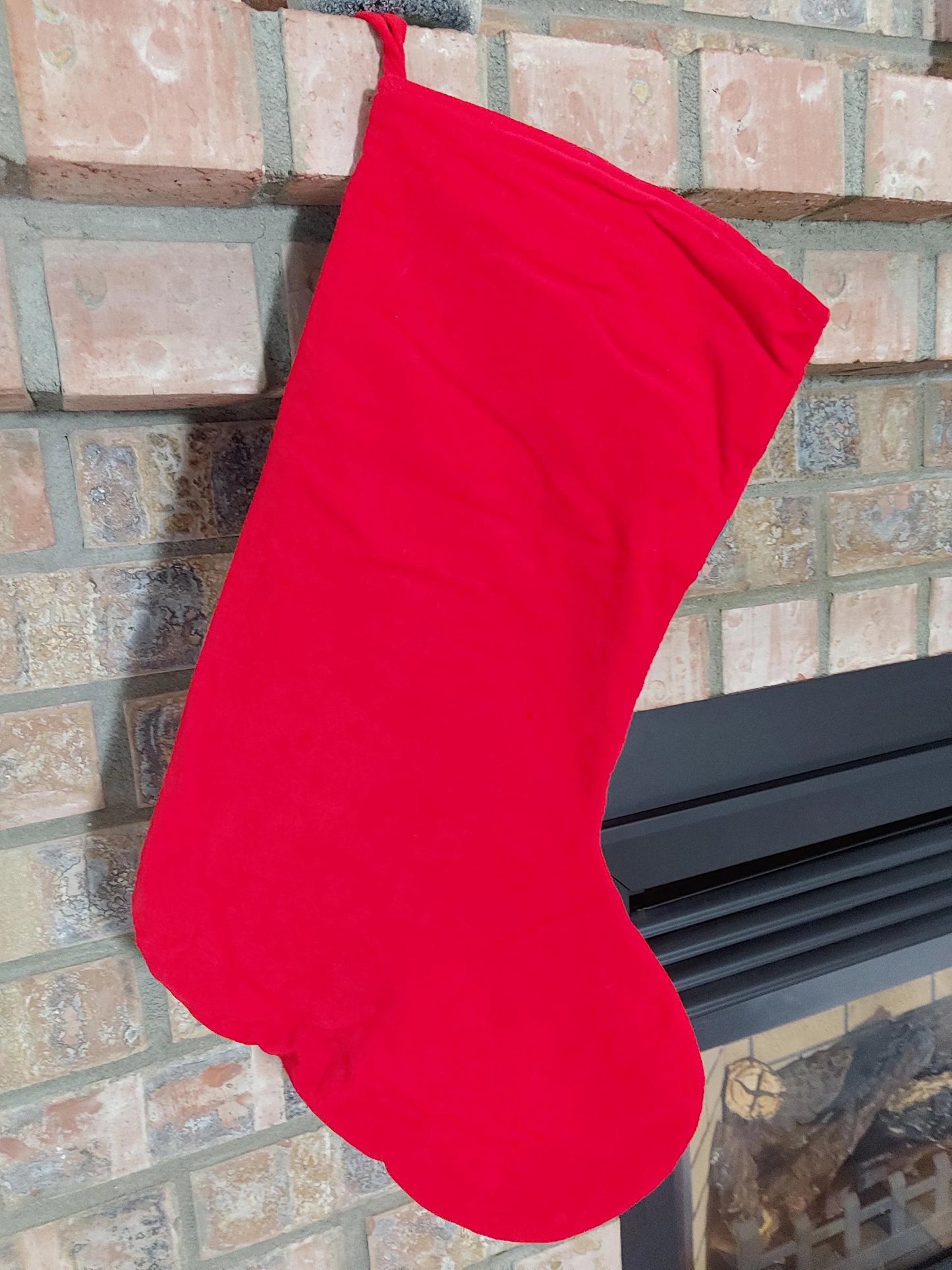 Red Santa, Reindeer and Elf Christmas Stocking