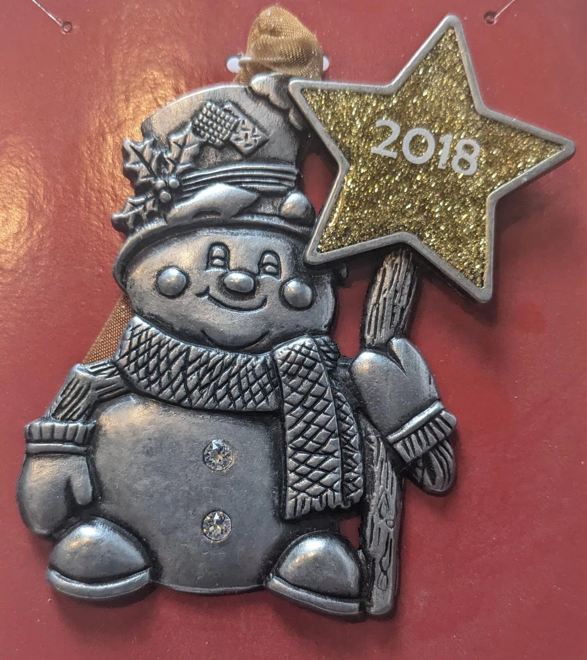 Gloria Duchin Pewter Snowman Christmas Ornament