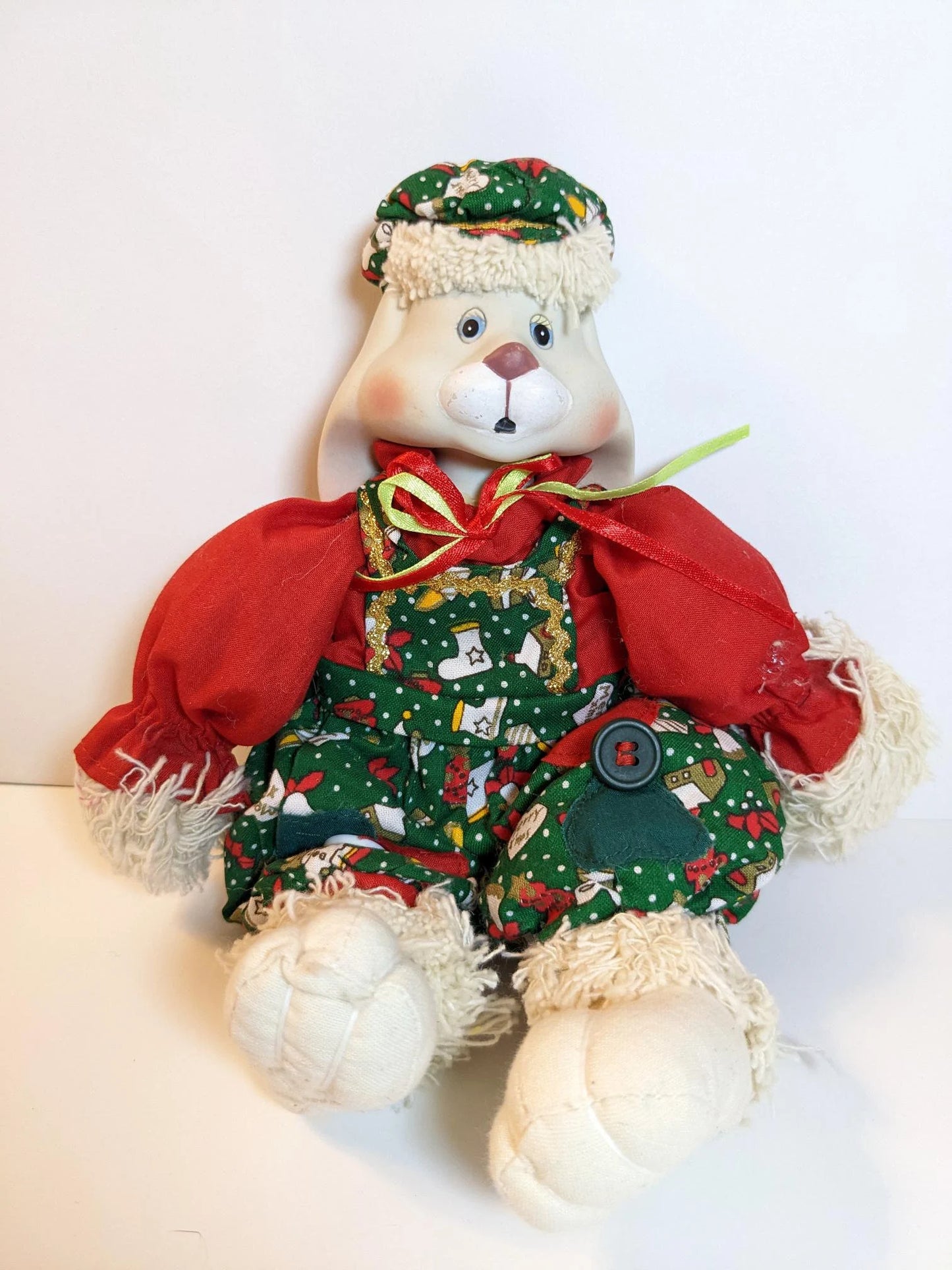 1995 House of Lloyd Christmas Around the World Hop Bunny Shelf Sitter