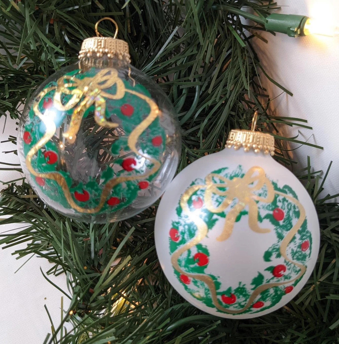 Krebs Vintage Wreath, Pinecone and Christmas Tree Ornament Set