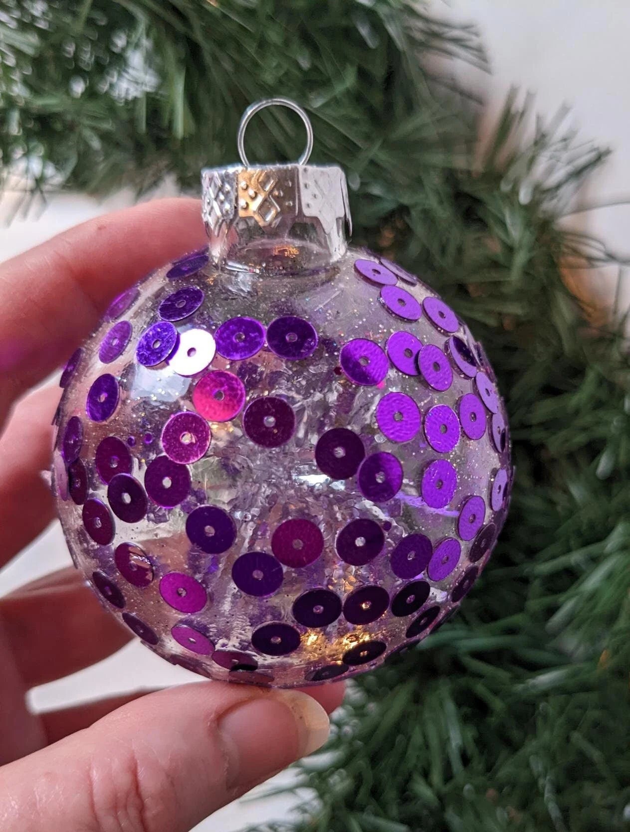 Vintage Purple Christmas Ornaments