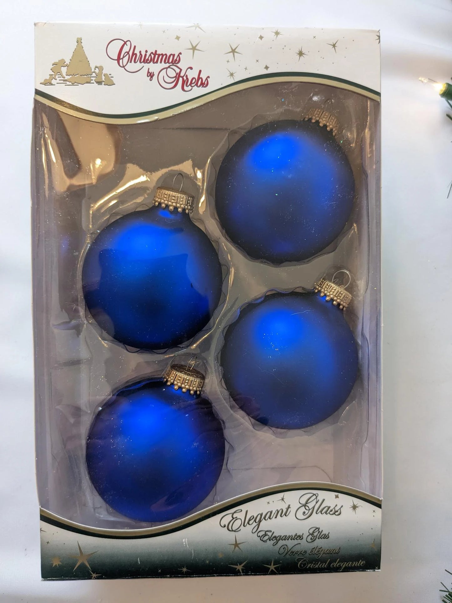 Vintage Krebs Cobalt Blue Christmas Ornaments