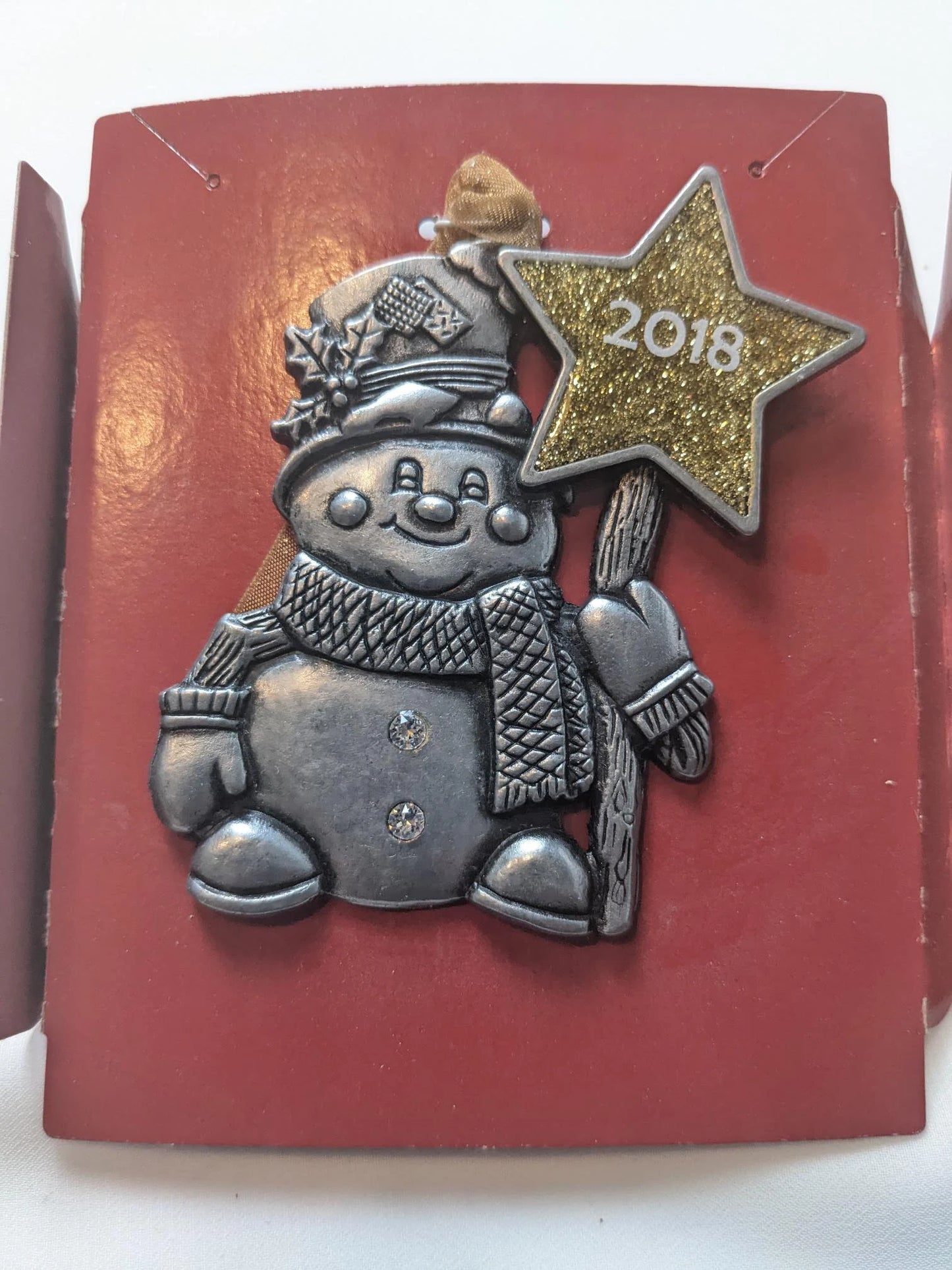 Gloria Duchin Pewter Snowman Christmas Ornament