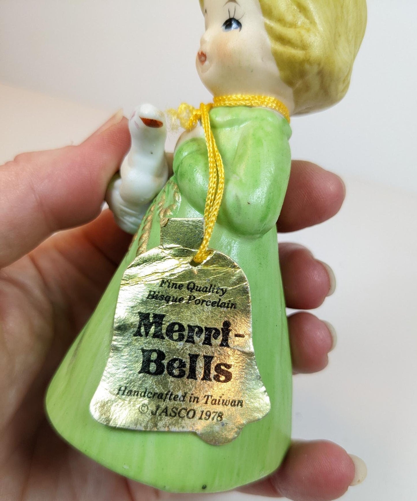 Vintage 1978 Jasco Merri-Bells Girl with Bunny Bell