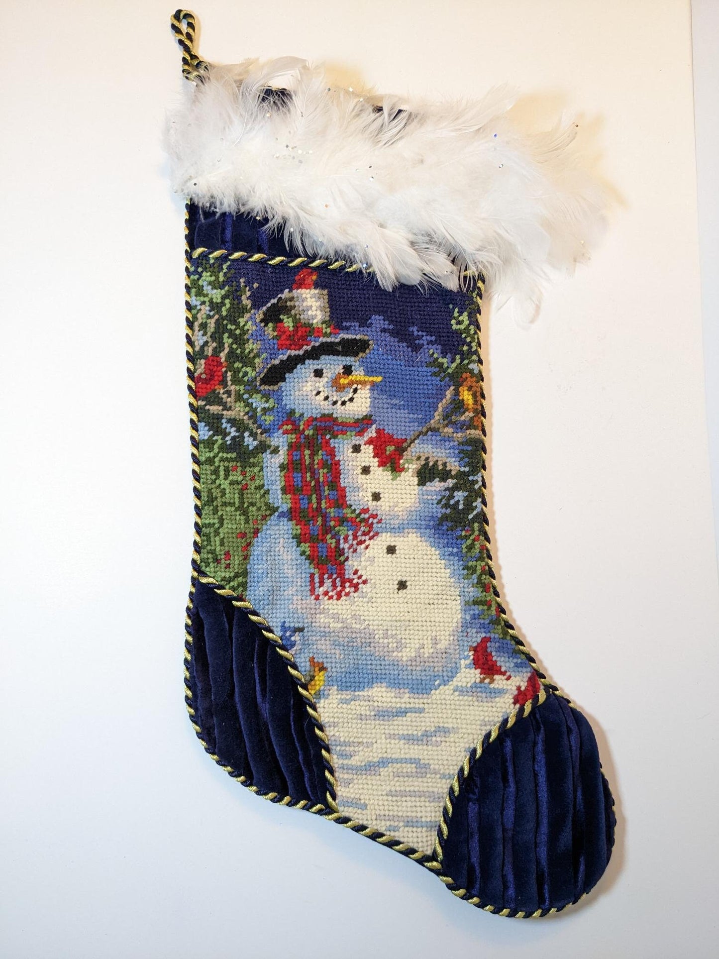 Needlepoint Snowman Christmas Stocking