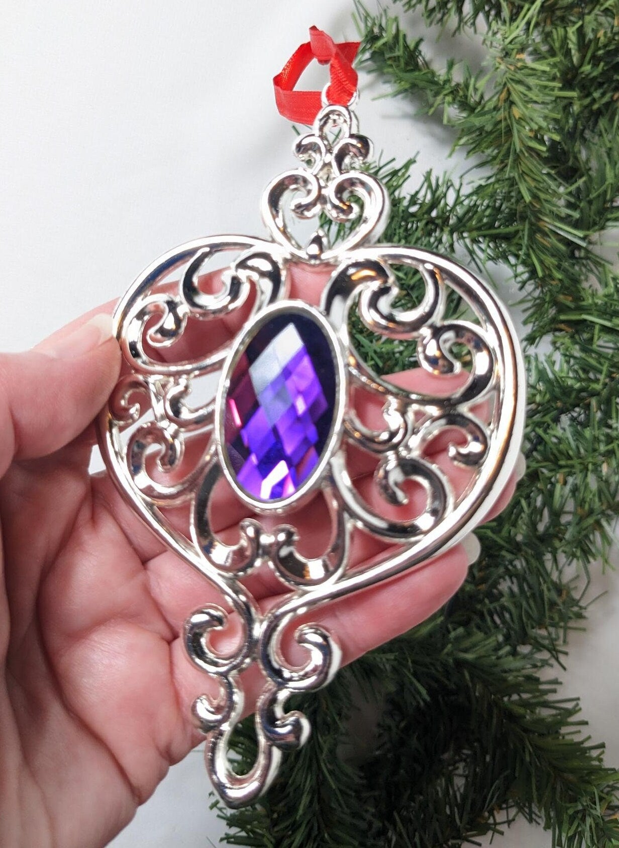 Lenox Silver Plated Heart Spire Ornament