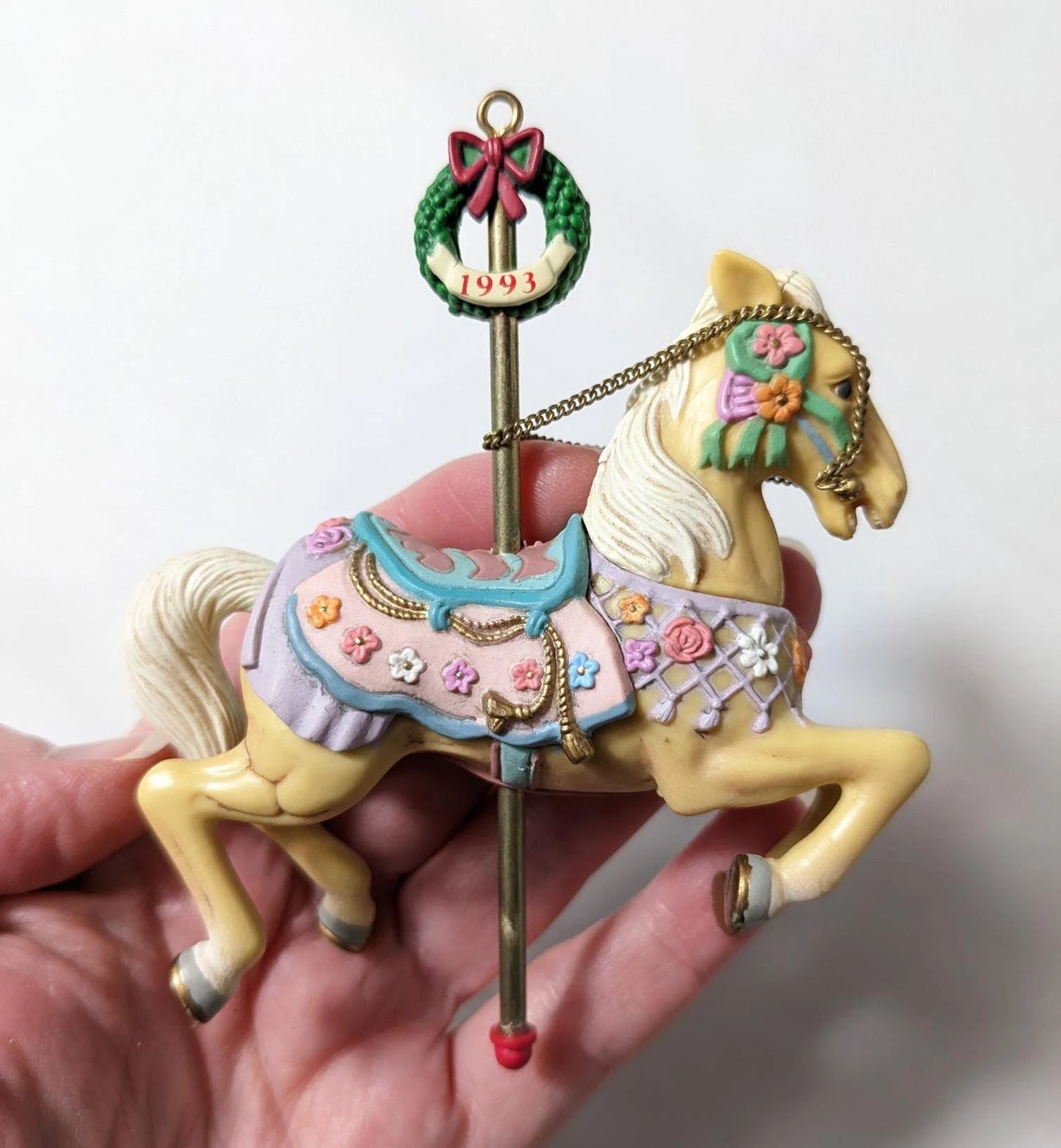 Vintage 1993 Carleton Cards Carousel Horse Ornament
