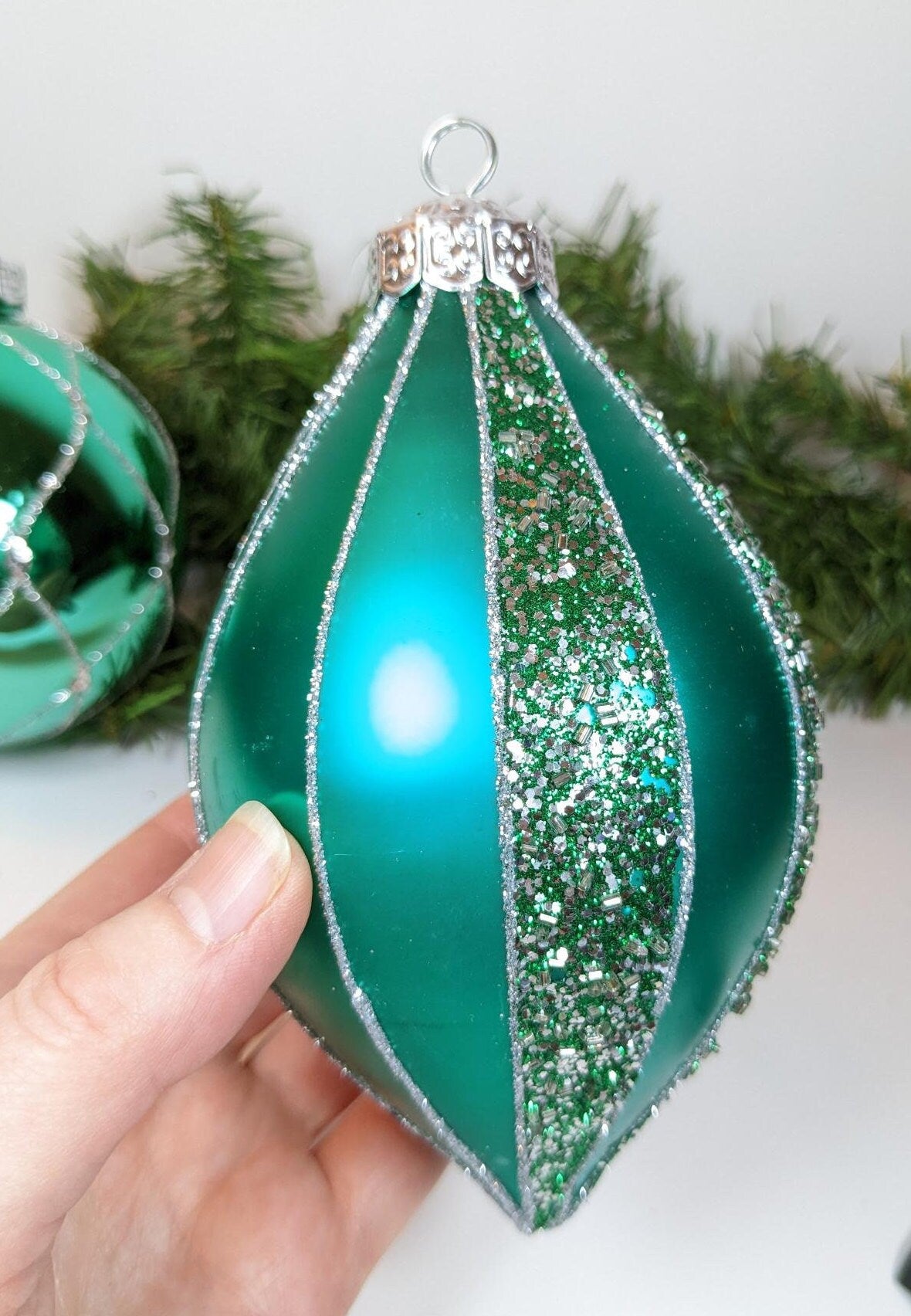 Large Turquoise Christmas Ornaments