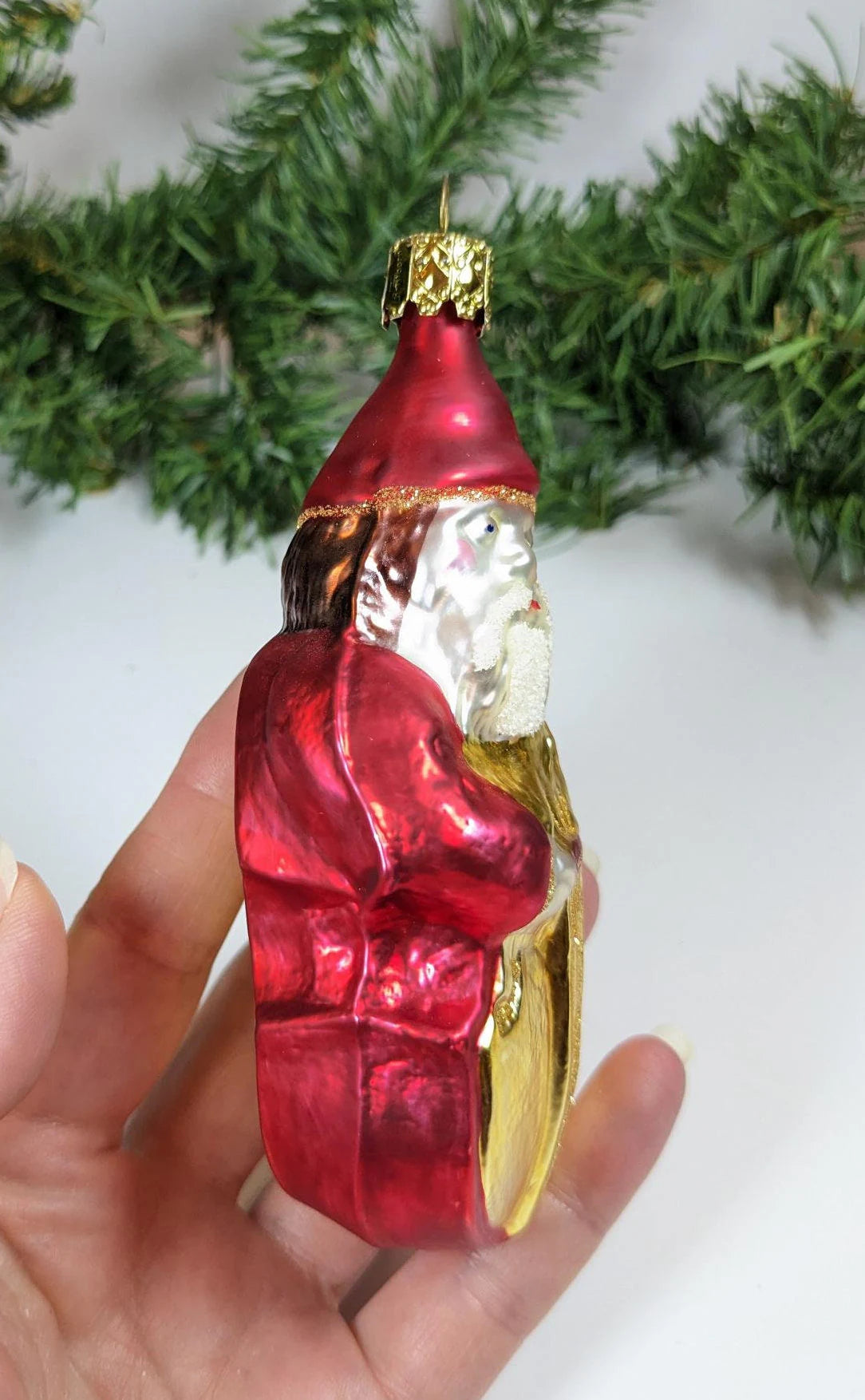 Violin Santa Christmas Ornament