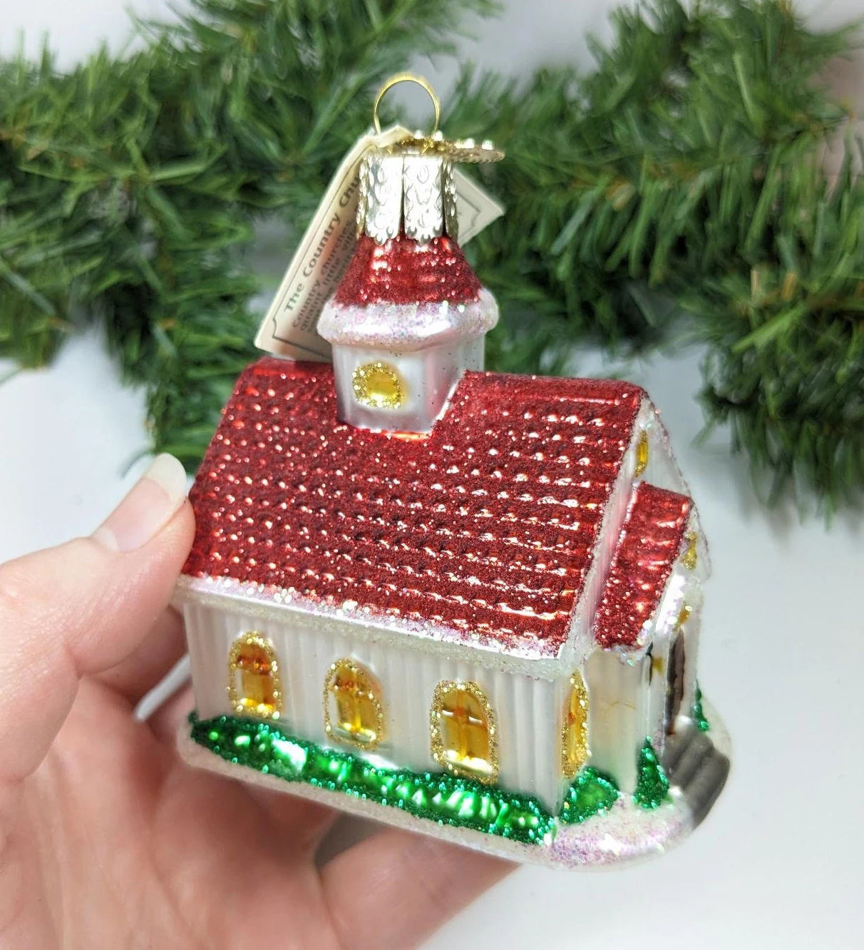 The Country Church Retired Old World Christmas Ornament