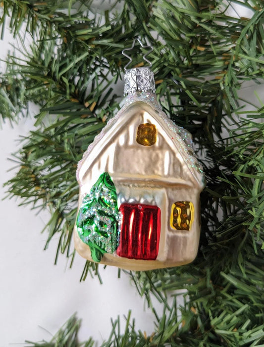 Christmas Cottage Retired Old World Christmas Inge Glas Ornament