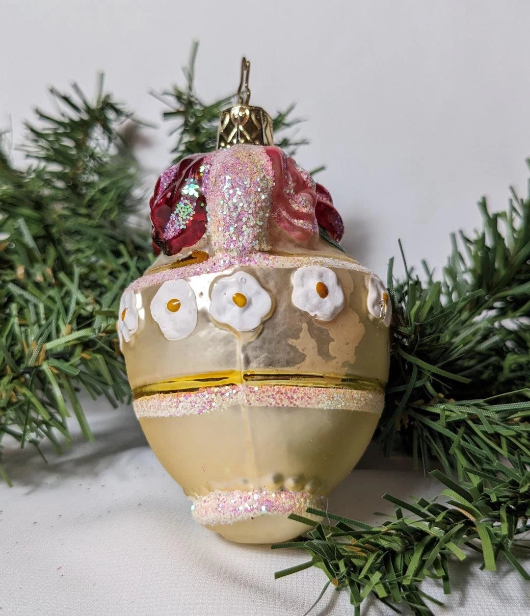 Flower Basket Inge Glas Retired Old World Christmas Ornament