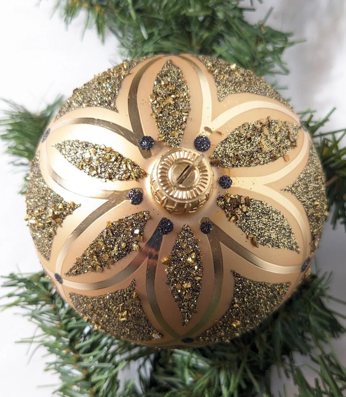 Large Gold Vintage Christmas Ornament