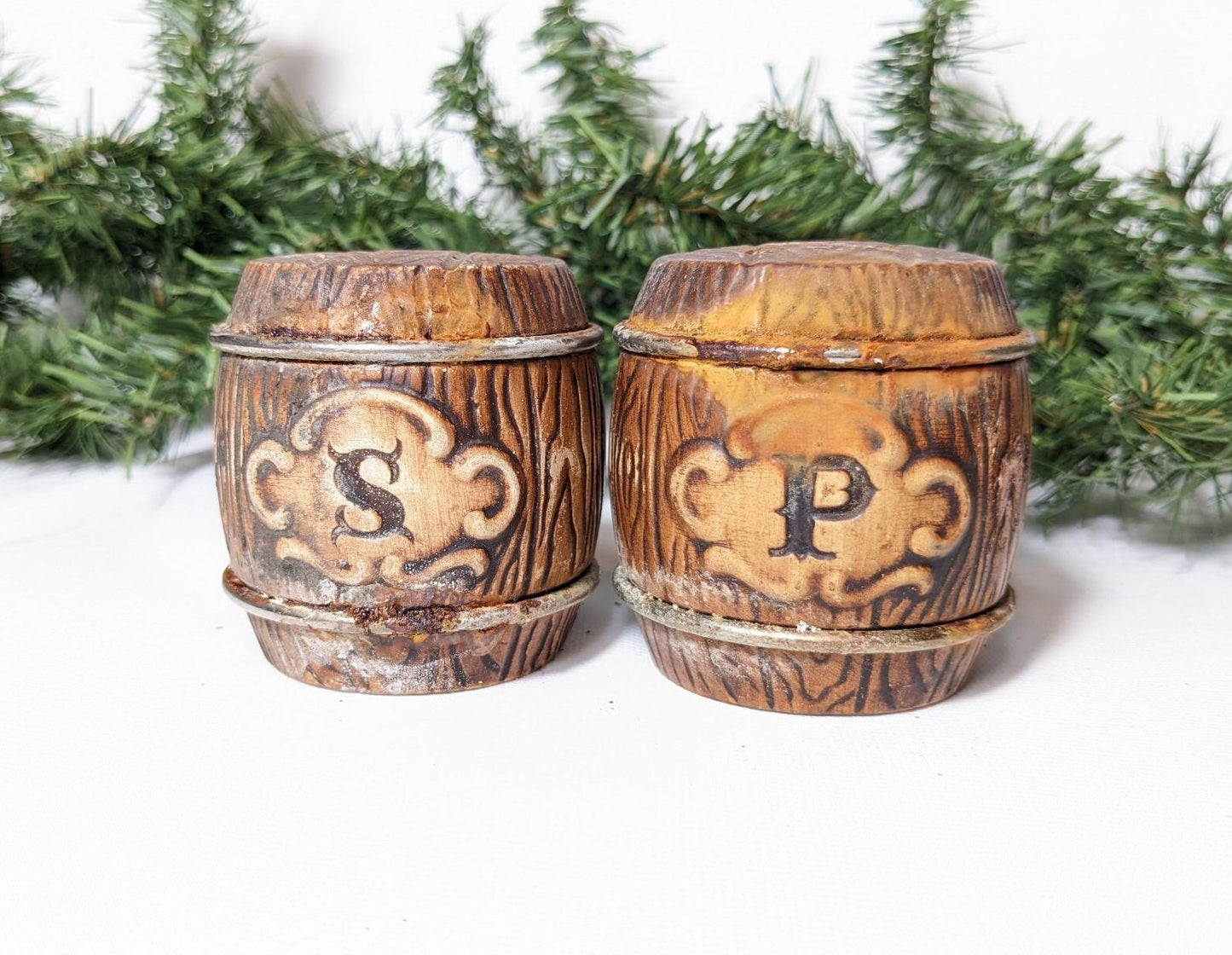 Whiskey Barrel Salt and Pepper Shakers