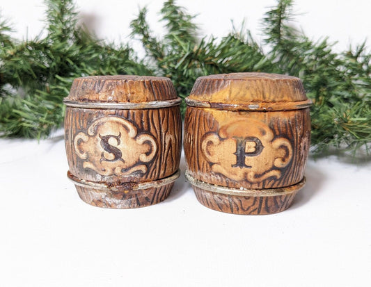 Whiskey Barrel Salt and Pepper Shakers