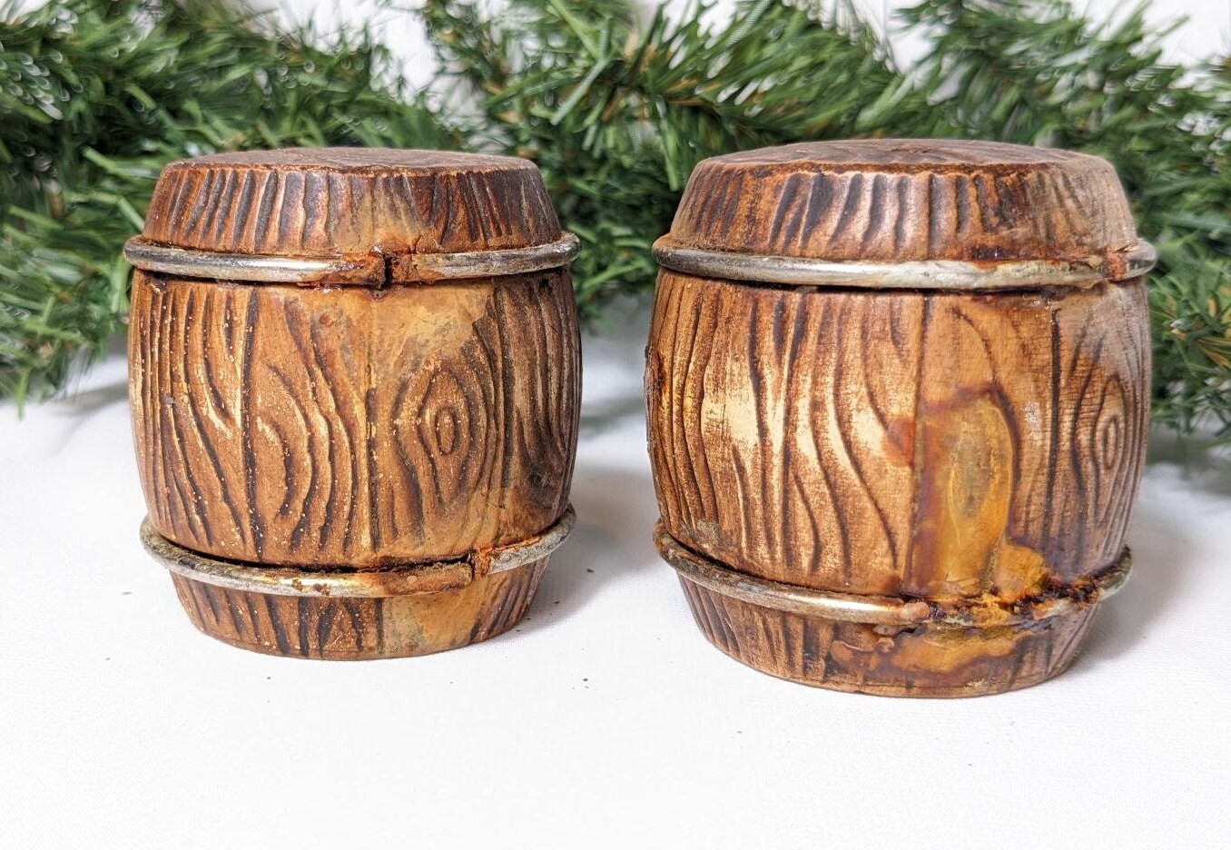 Whiskey Barrel Salt and Pepper Shakers